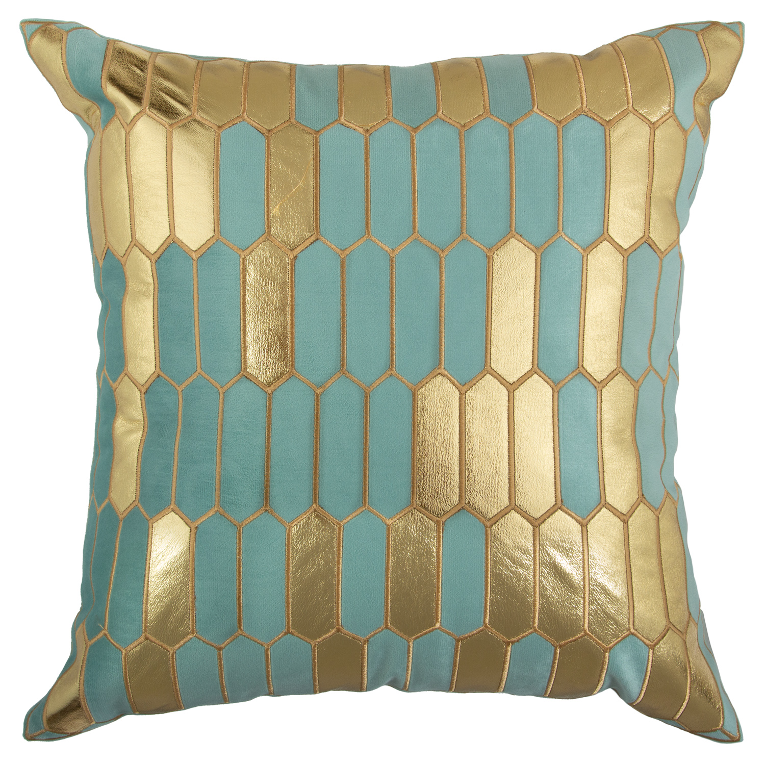 COJÍN SUEÑO BLANCO MAS FUNDA DECORATIVA NEFERTITI I 45 X 45 CM MENTA PASTEL - 1