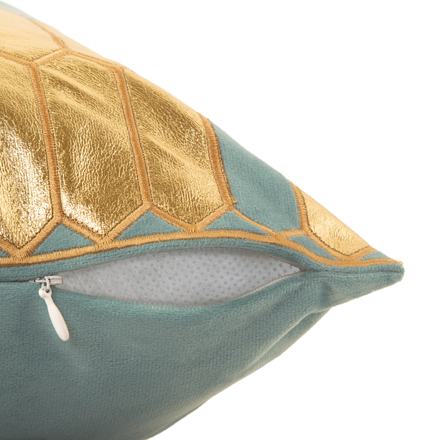 COJÍN SUEÑO BLANCO MAS FUNDA DECORATIVA NEFERTITI II 50 X 30 CM MENTA PASTEL - 2