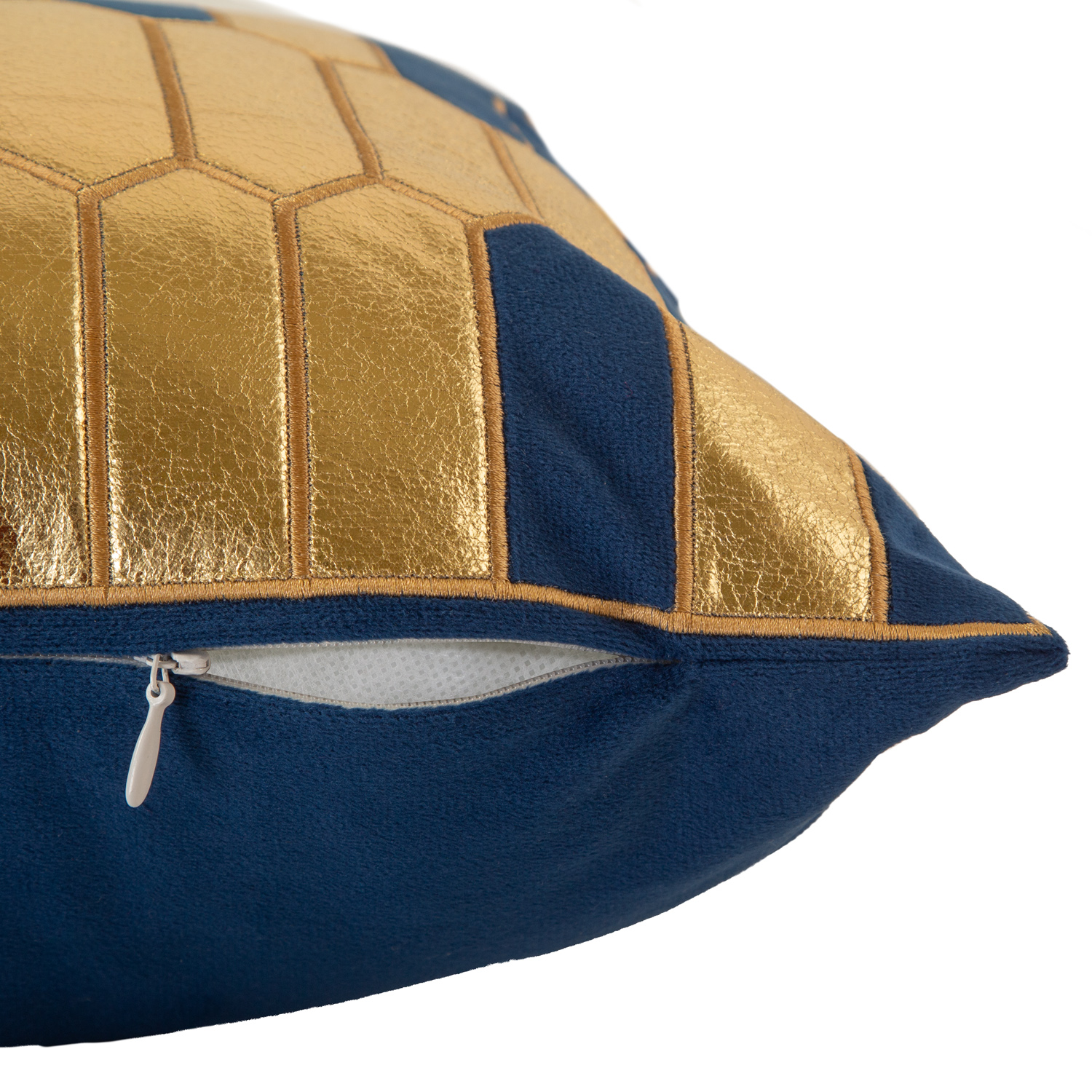COJÍN SUEÑO BLANCO MAS FUNDA DECORATIVA RAMSES I 45 X 45 CM AZUL - 2