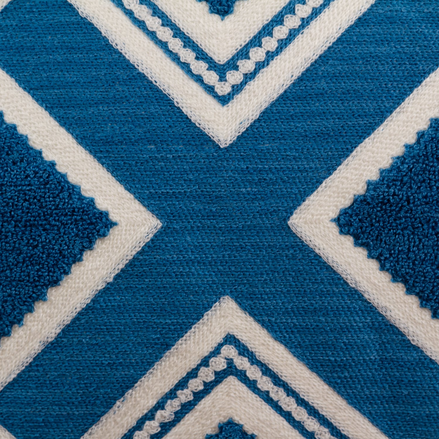 COJÍN SUEÑO BLANCO MAS FUNDA DECORATIVA TEXTURA & PERLA 45 X 45 CM AZUL - 3