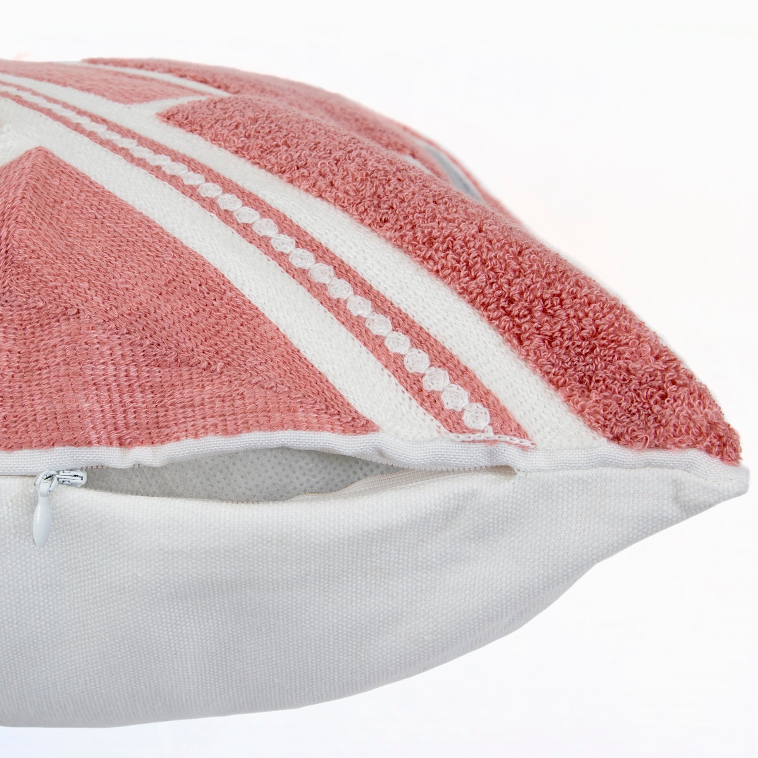 COJÍN SUEÑO BLANCO MAS FUNDA DECORATIVA TEXTURA 45 X 45 CM PALO ROSA PERLA - 2