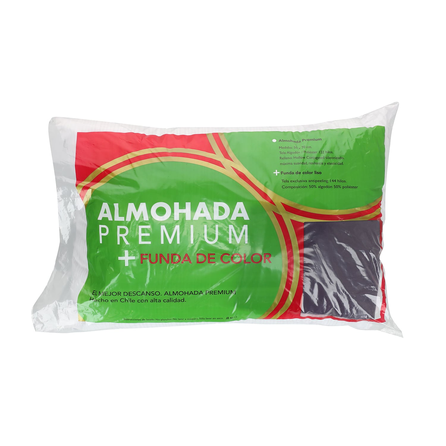 ALMOHADA SUEÑO BLANCO MAS FUNDA 70 X 50 CM MORADO - 1