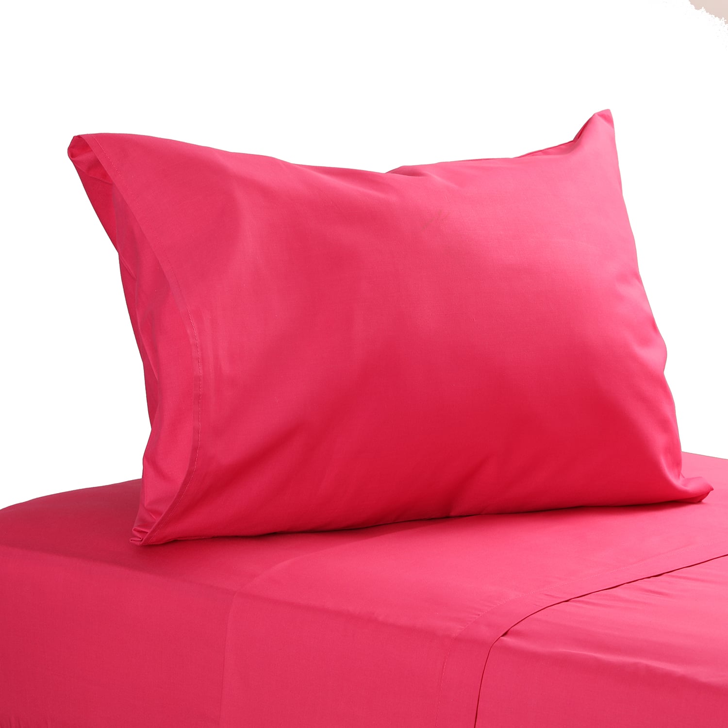 JUEGO SÀBANA LISA 1,5 PLAZAS 144 HILOS FUCSIA - 1