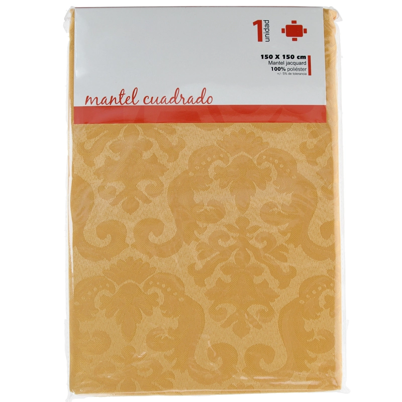 MANTEL CUADRADO FLOR DE LIS AMARILLO 150CM X 150CM - 3