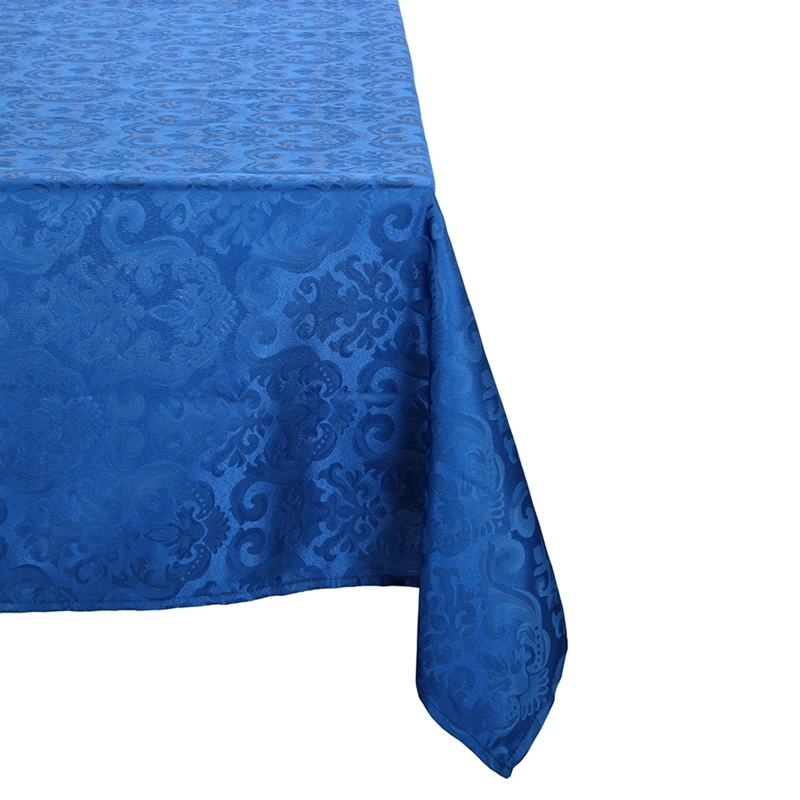 MANTEL CUADRADO FLOR DE LIS AZUL ELÈCTRICO 150CM X 150CM - 1
