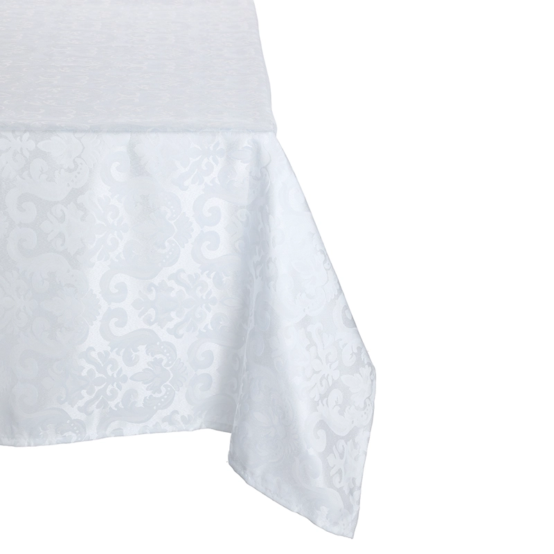 MANTEL CUADRADO FLOR DE LIS BLANCO 150CM X 150CM - 1