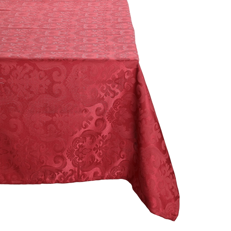 MANTEL CUADRADO FLOR DE LIS BURDEO 150CM X 150CM - 1