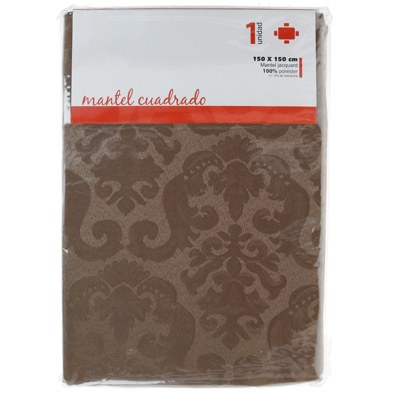 MANTEL CUADRADO FLOR DE LIS CAFÈ 150CM X 150CM - 3