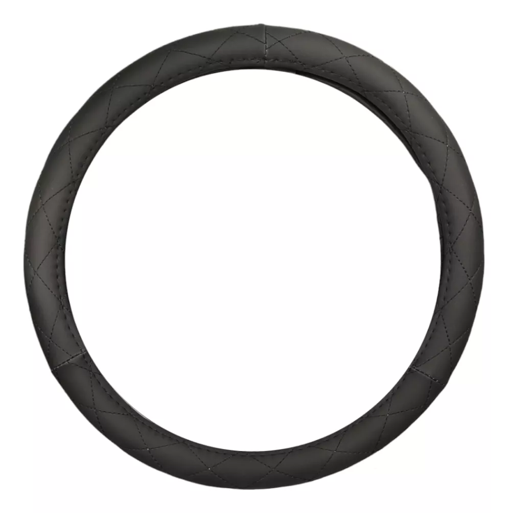 FUNDA CUBRE VOLANTE 38CM ECOCUERO HILO NEGRO AUTO 024 - 1