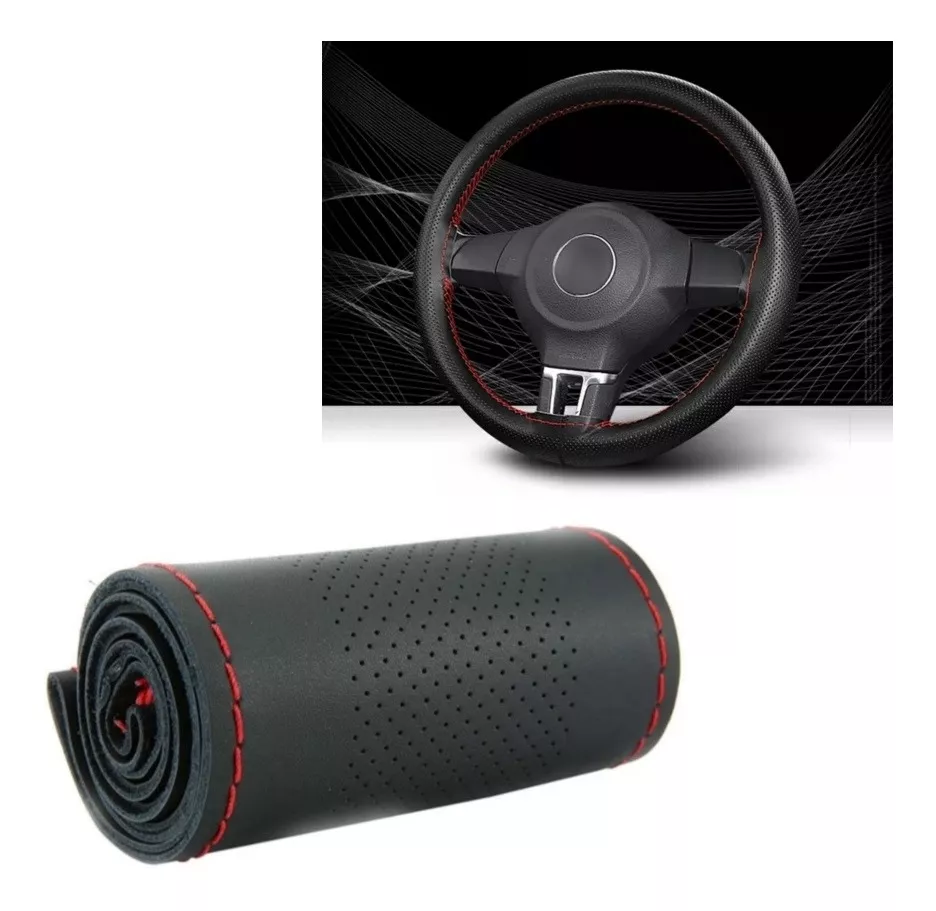 FUNDA CUBRE VOLANTE COSIDO PARA AUTO + HILO Y AGUJA /R&C - 1