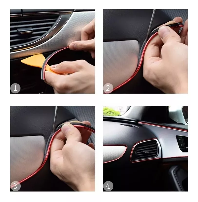 HILO DECORATIVO TUNING 5 METROS INTERIOR TABLERO AUTO / R&C - 5