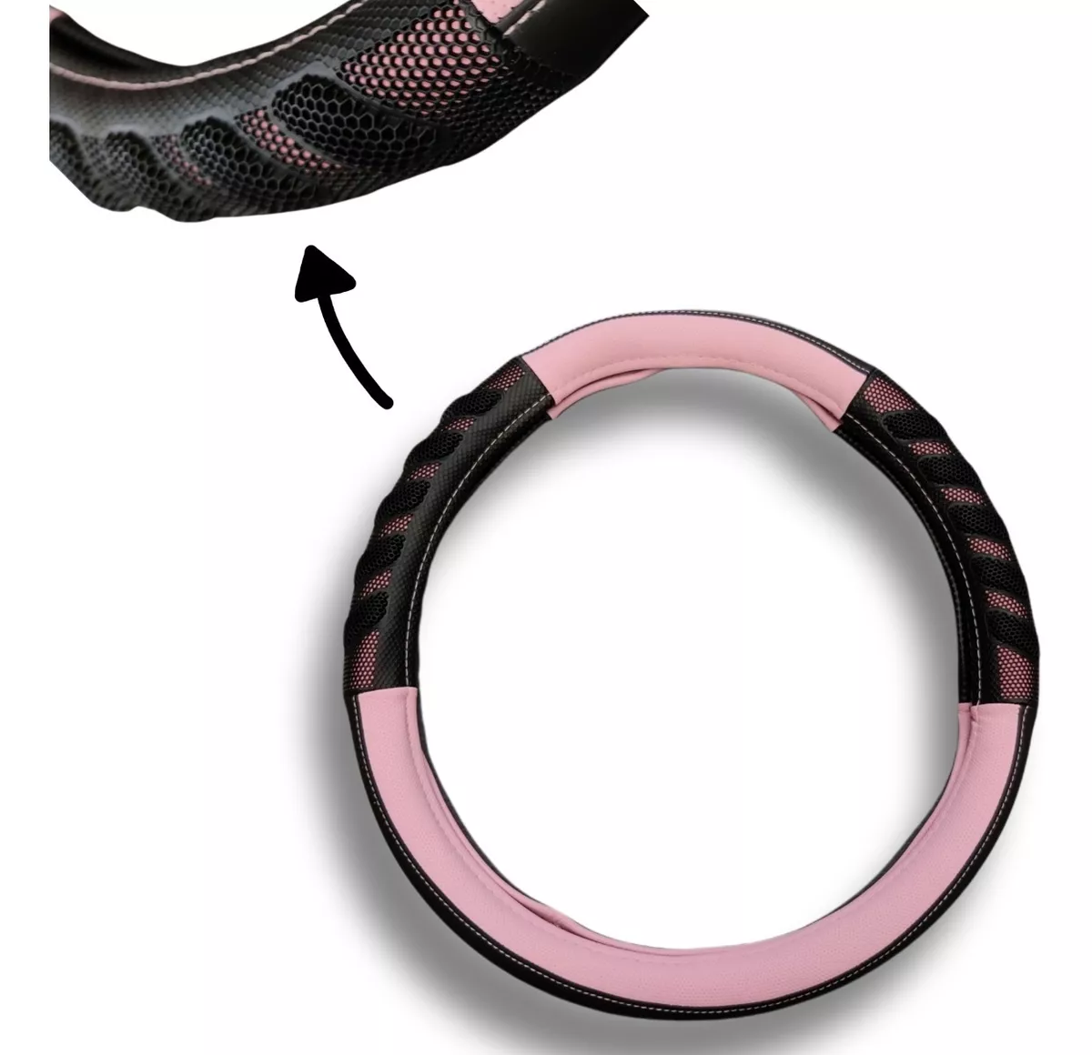 FUNDA CUBRE VOLANTE PARA MUJER ECO CUERO GOMA ANTIDESLIZANTE - 1
