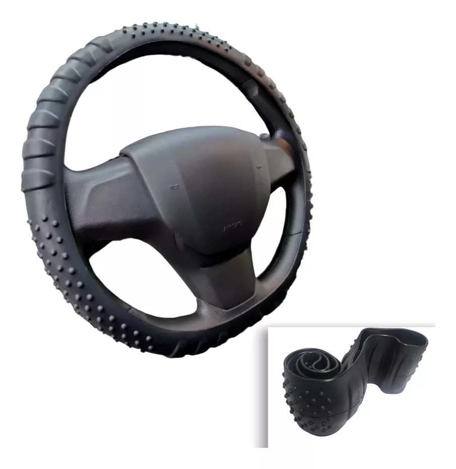 FUNDA CUBRE VOLANTE SILICÓN ANTIDESLIZANTE CN AGARRE KMT9080 - 1