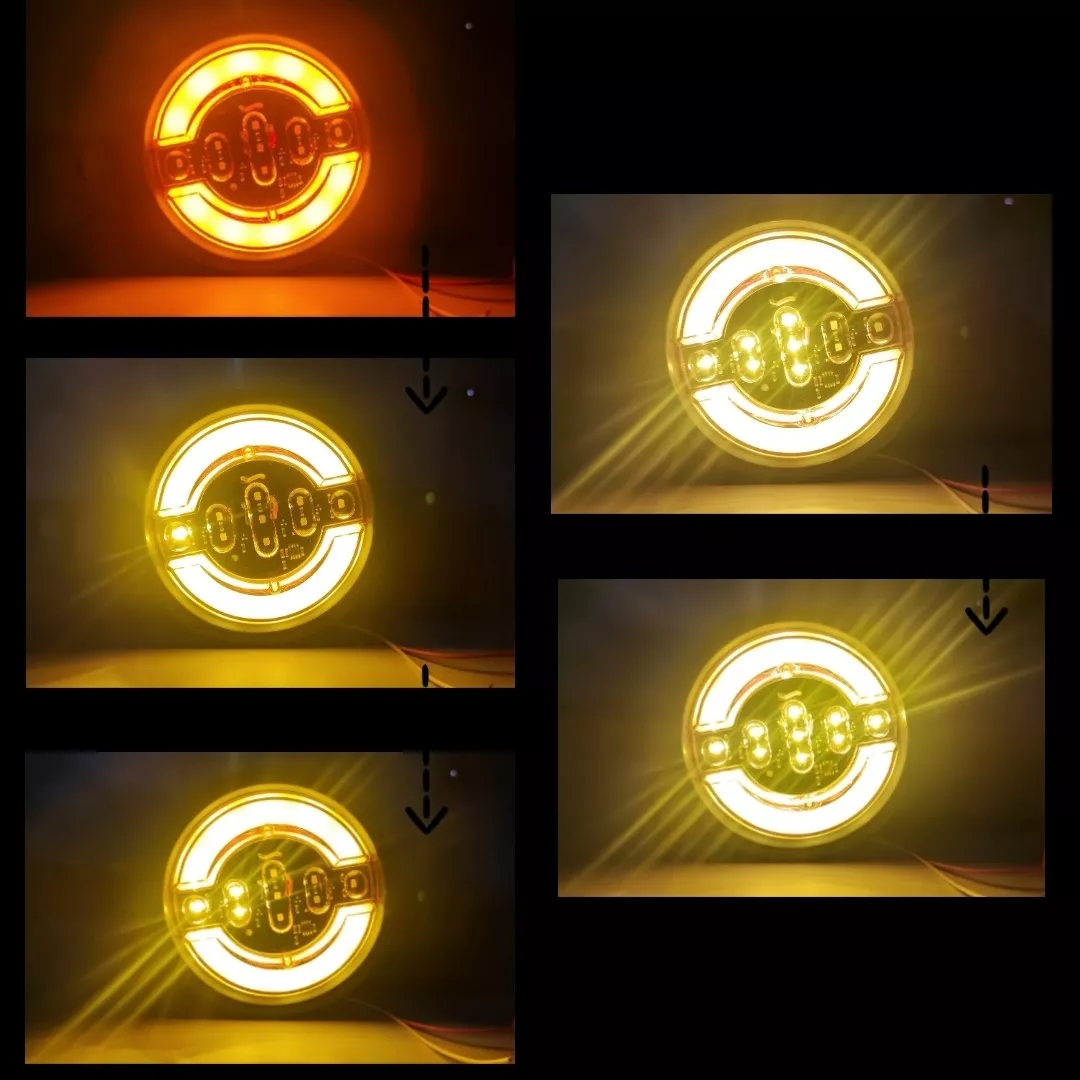 X2 LED TRASERA 12/24V AUTO REMOLQUE CAMIÓN ÁMBAR SECUENCIAL - 3