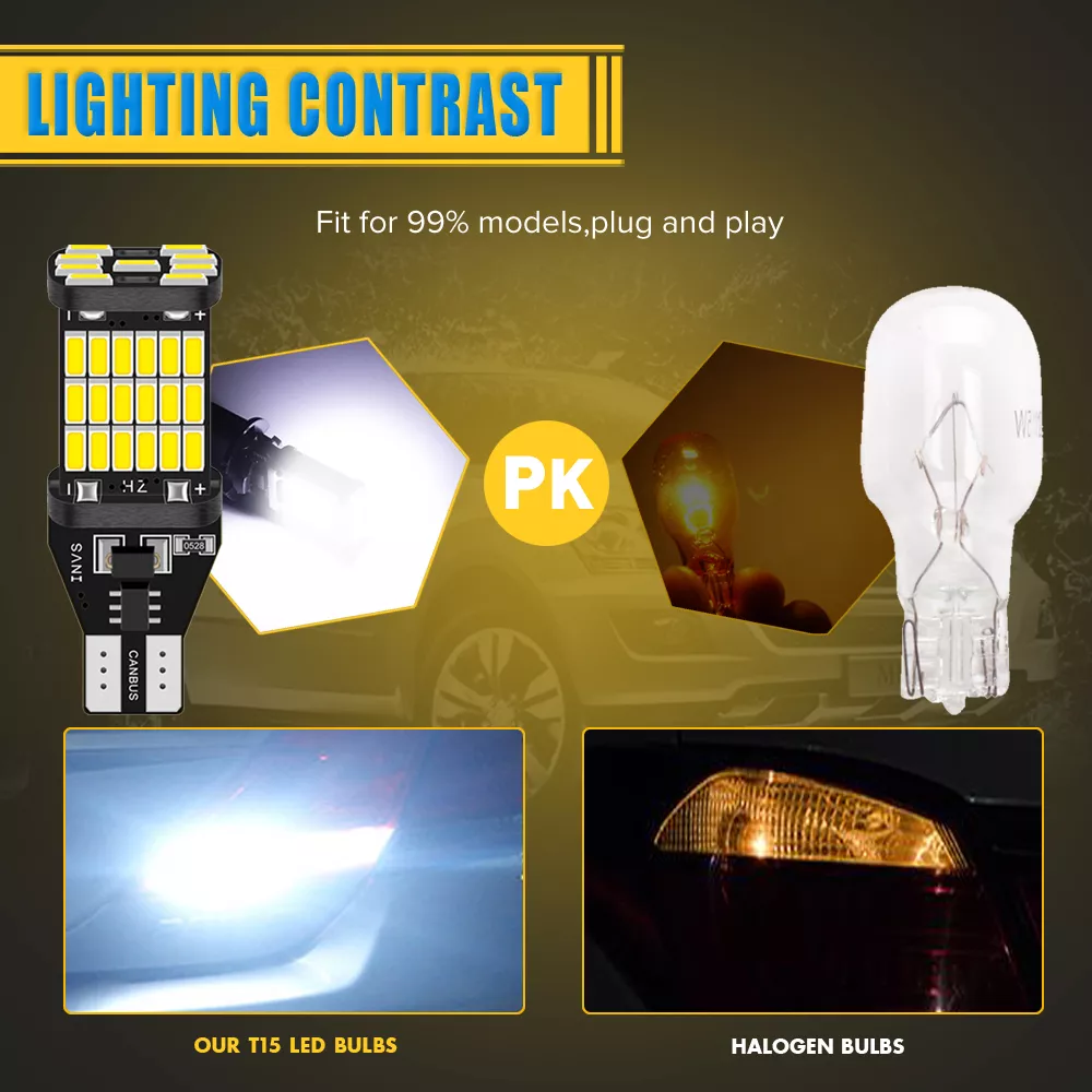 X2 AMPOLLETA LED T15 W16W 45LED 12V LUZ REVERSA CANBUS - 5