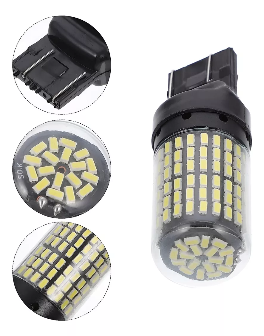X2 AMPOLLETA LED T20 7443 144LED LUZ BLANCA 360° AUTO /R&C - 2