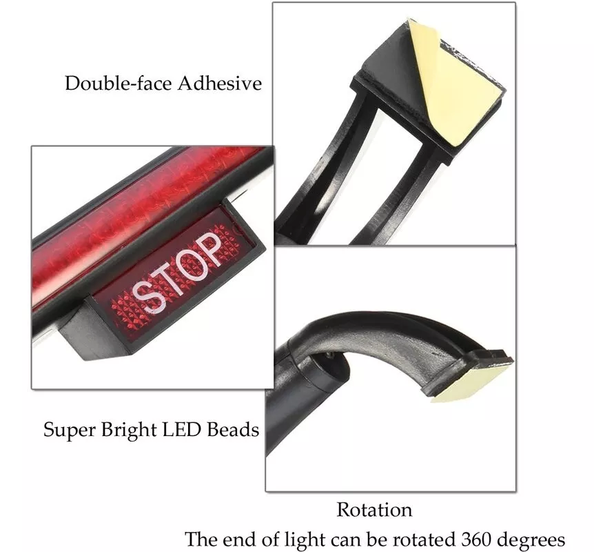 TERCERA LUZ DE FRENO LED ADHESIVA STOP AUTO 12V UNIVERSAL - 3