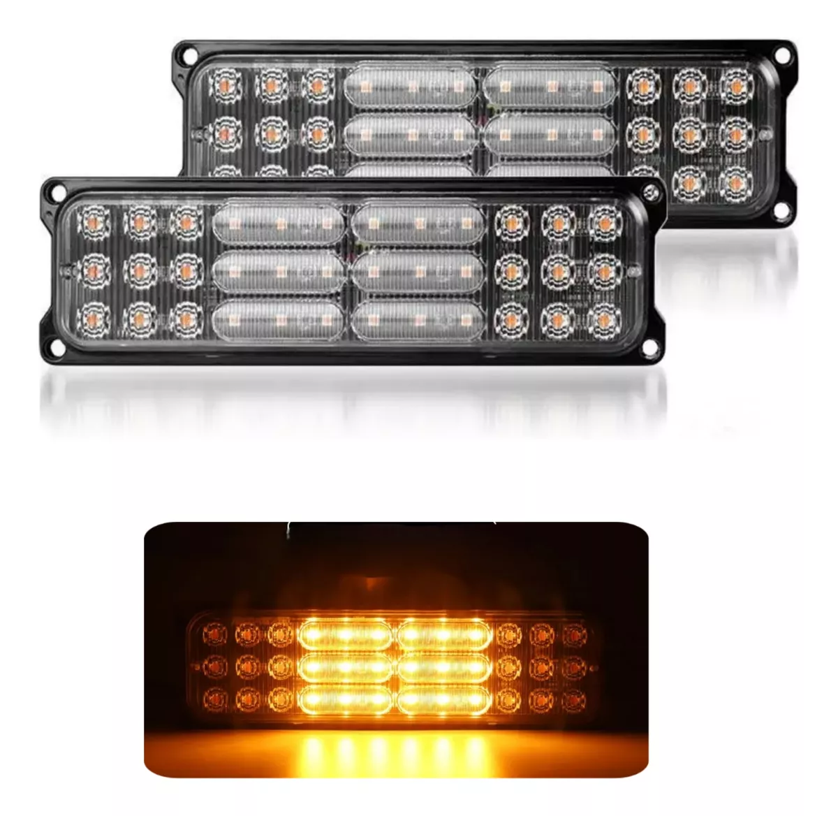 X2 LUZ LED DE TROCHA DESTELLANTE LUZ ADVERTENCIA 12V - 24V - 1
