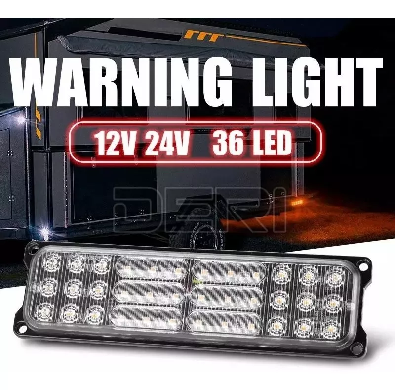 X2 LUZ LED DE TROCHA DESTELLANTE LUZ ADVERTENCIA 12V - 24V - 4