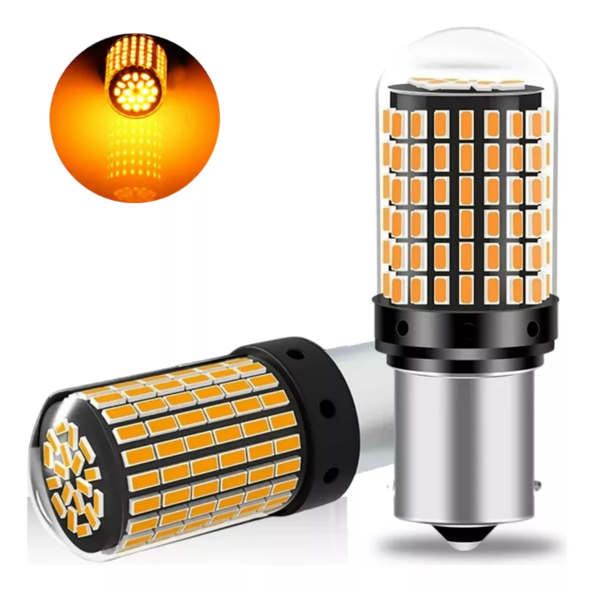 AMPOLLETA 144 LED INTERMITENTE 1 CONTACTO LUZ DE VIRAJE AMBA - 1