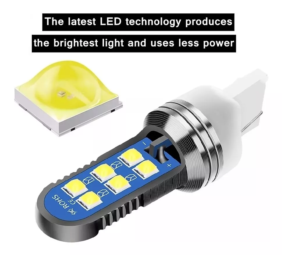 X2 AMPOLLETA T20 LED LUZ BLANCA CARCASA ALUMINIO AUTO /RYC - 3