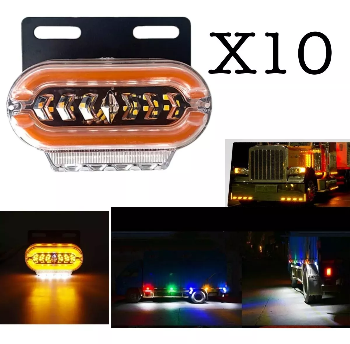 X10 LUZ LED LATERAL BICOLOR LUZ DE TROCHA 24V DESTELLANTE - 2