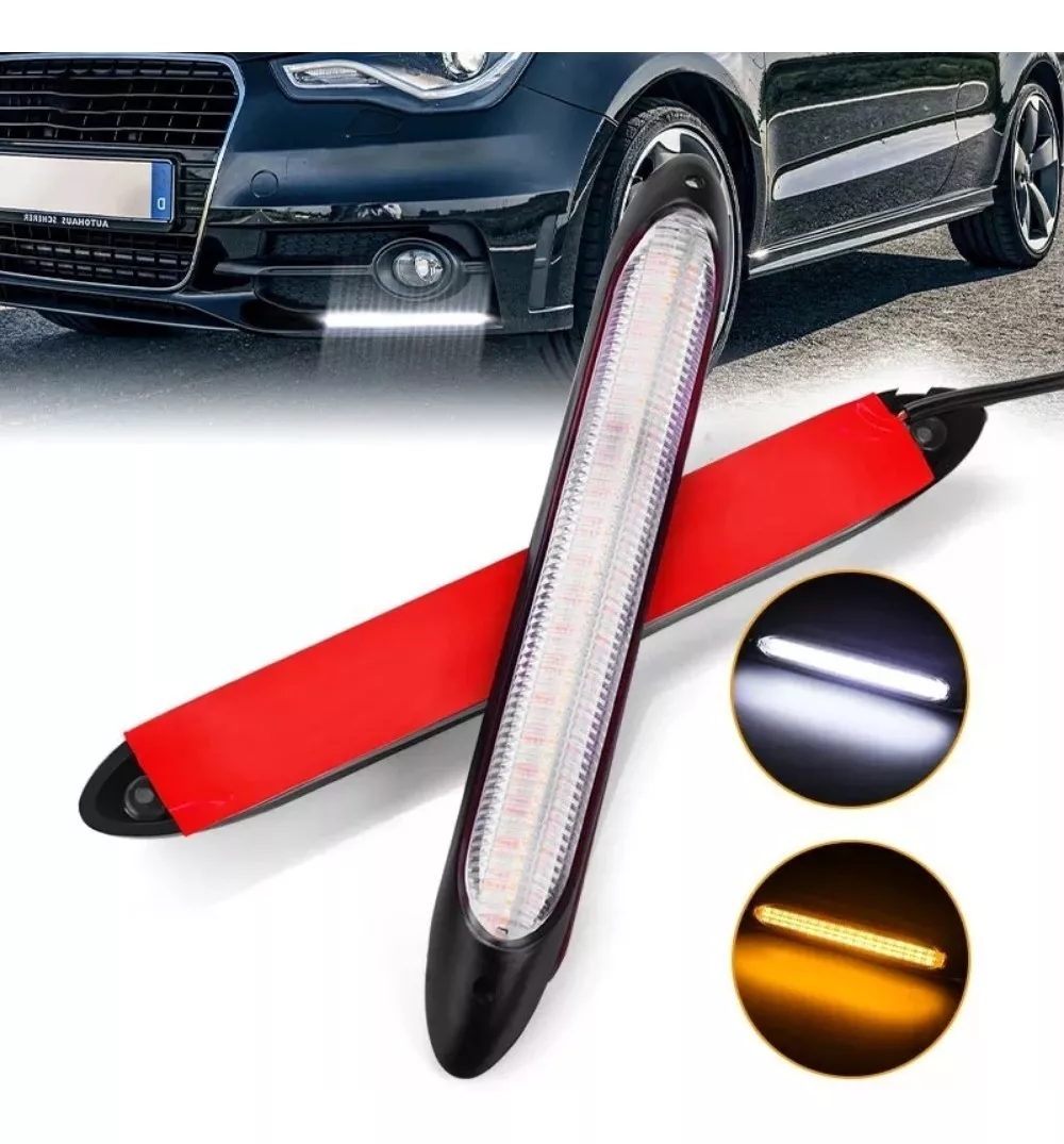 X2 TIRA LUZ LED NEBLINERO SECUENCIAL BLANCO AMARILLO FOCO - 1