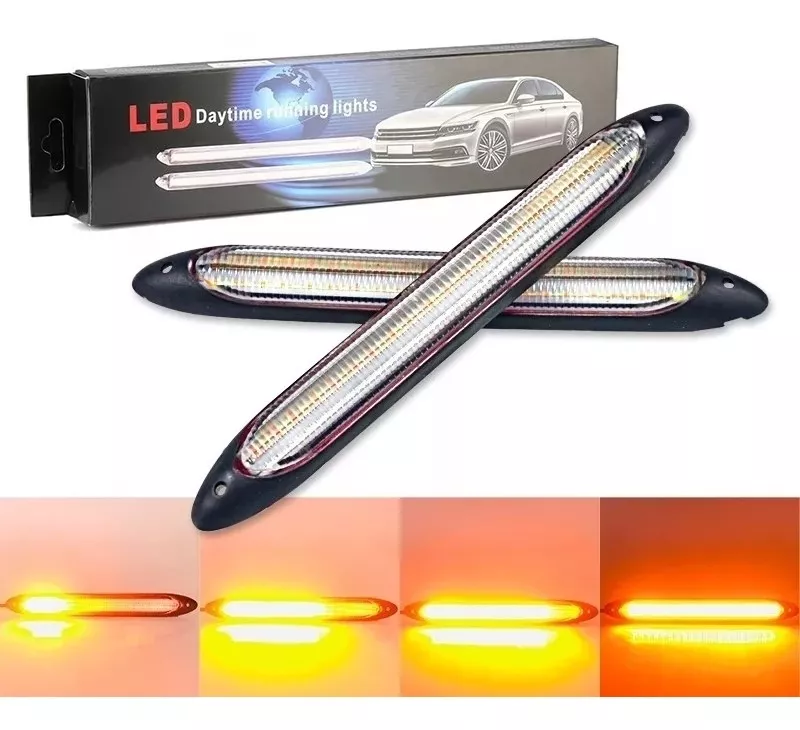 X2 TIRA LUZ LED NEBLINERO SECUENCIAL BLANCO AMARILLO FOCO - 2
