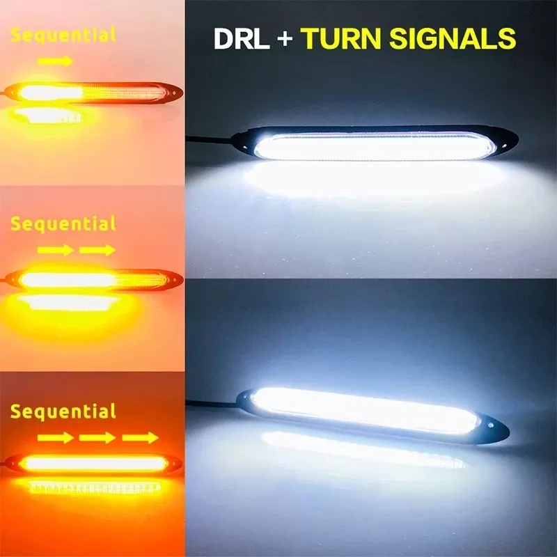 X2 TIRA LUZ LED NEBLINERO SECUENCIAL BLANCO AMARILLO FOCO - 4