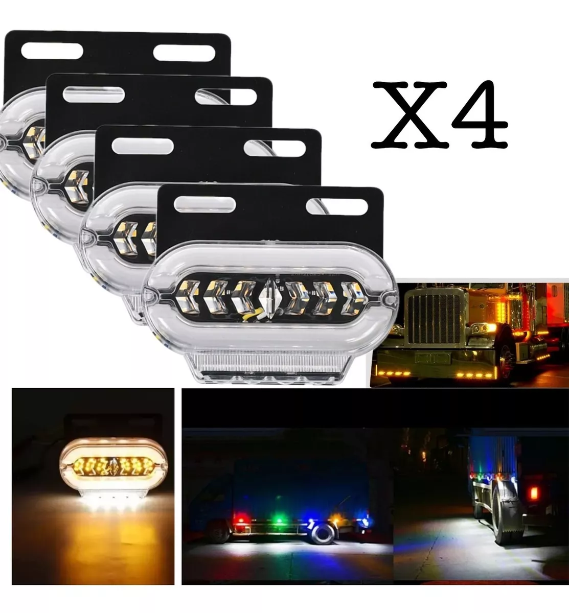 X4 LUZ LED TROCHA BICOLOR LUZ LATERAL LED ADVERTENCIA 24V - 2