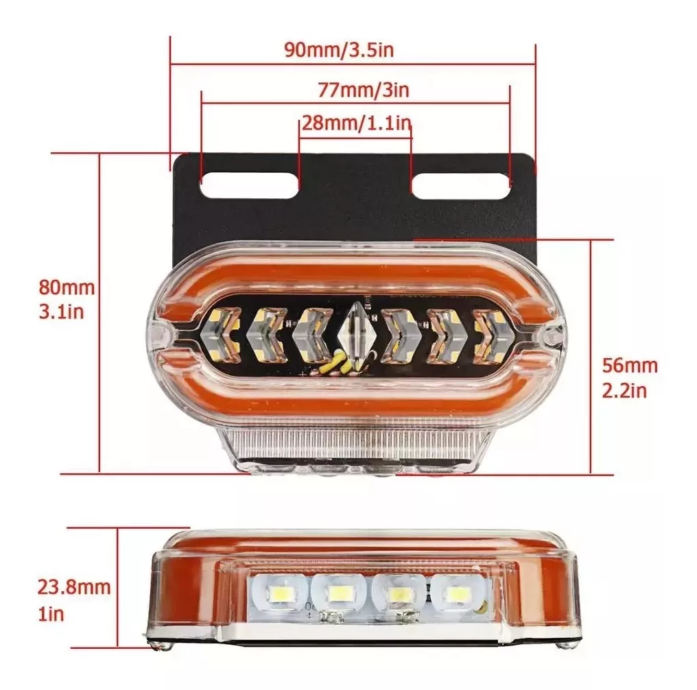 X4 LUZ LED TROCHA BICOLOR LUZ LATERAL LED ADVERTENCIA 24V - 5