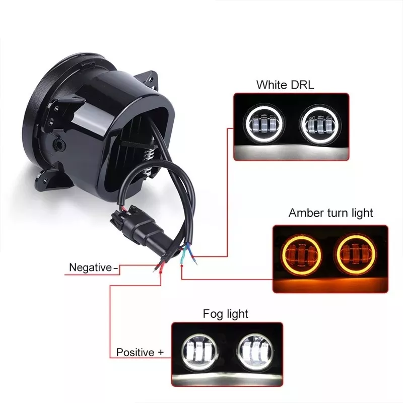 X2 FOCO NEBLINERO LED LUZ ANTINIEBLA 4 PULGADAS OJO DE ANGEL - 4