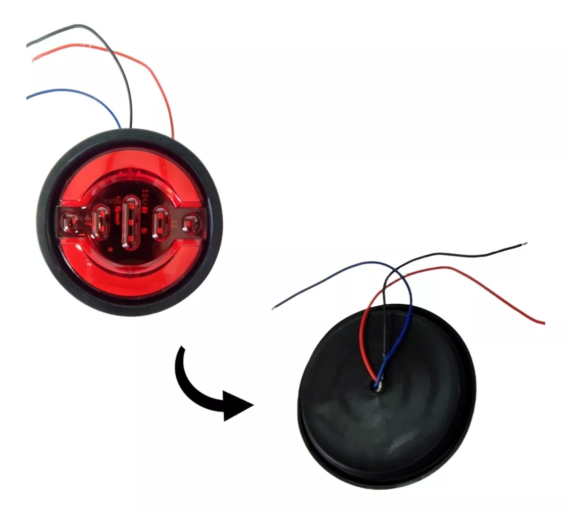 X2 LUZ LED TRASERA 12/24V AUTO REMOLQUE CAMIÓN ROJO FRENO - 3