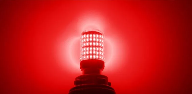 X2 AMPOLLETA DESTELLANTE ROJO 144LED LUZ FRENO ESTROBO CANBU - 3