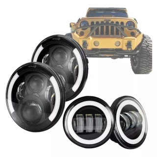 KIT FOCO JEPP 7'' OJO D ÁNGEL 1076 + FOCO ANTINIEBLA 4'' LED - 1