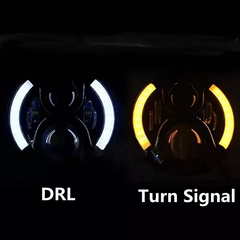 PACK X2 FOCOS JEEP 7 PULGADAS OJO DE ANGEL BICOLOR LATERAL LED R&C - 5