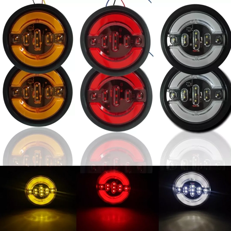 PACK X6 LUCES LED TRASERAS 12/24V AUTO CAMIÓN BLANCO ÁMBAR ROJO - 1