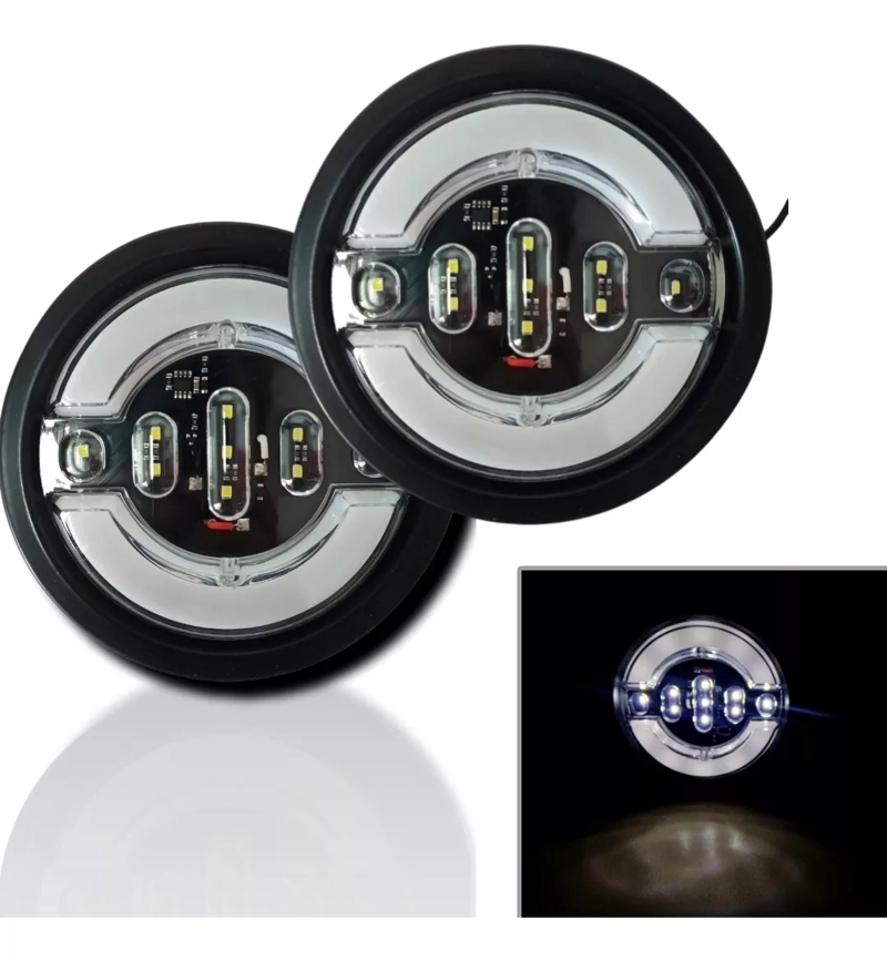 PACK X6 LUCES LED TRASERAS 12/24V AUTO CAMIÓN BLANCO ÁMBAR ROJO - 2