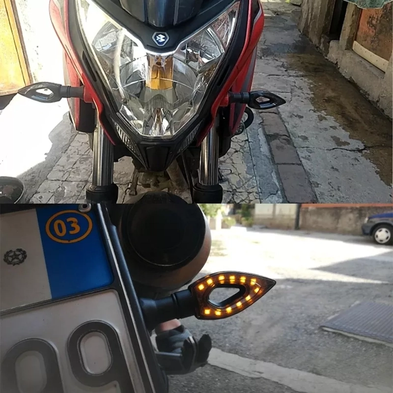 LUCES INTERMITENTE DE MOTO X2 TRIANGULAR VIRAJE /R&C - 2