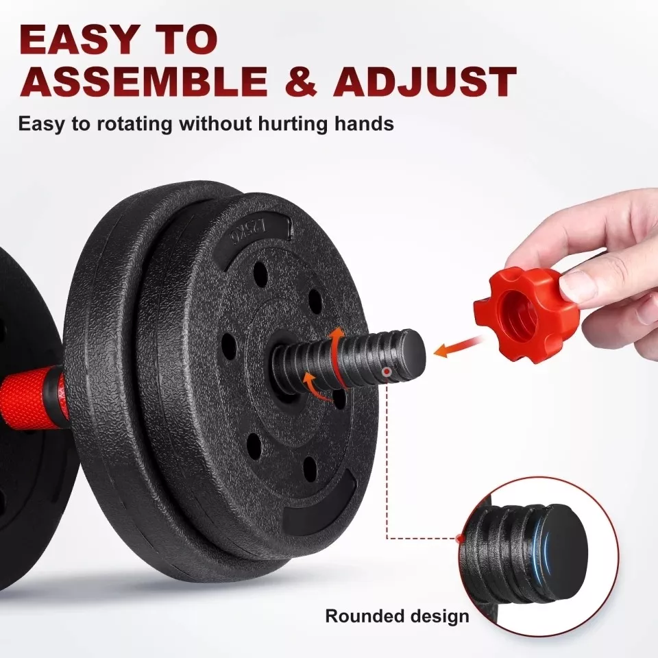 KIT MANCUERNA PVC 20KG /RYC AJUSTABLE SET BARRA EXTENSIÓN - 5