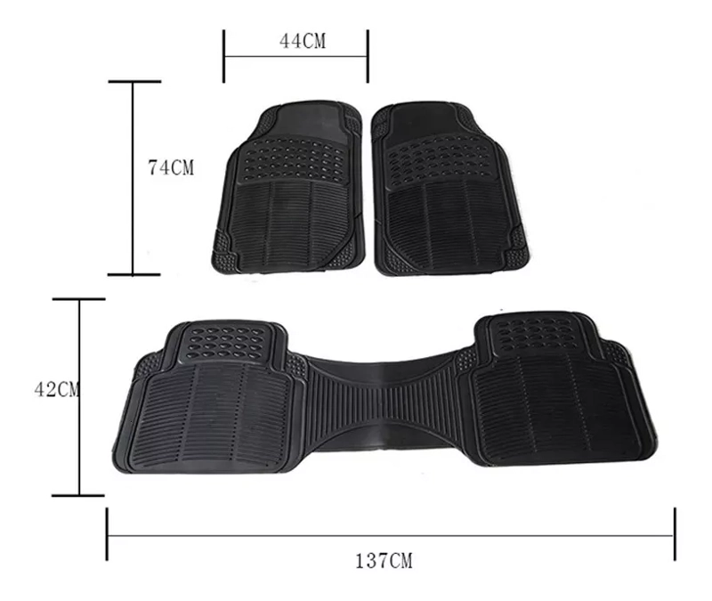 ALFOMBRA QUÍMICA UNIVERSAL PISO DE GOMA AUTO UNIVERSAL 3 PIEZAS CAMELLO /R - 4
