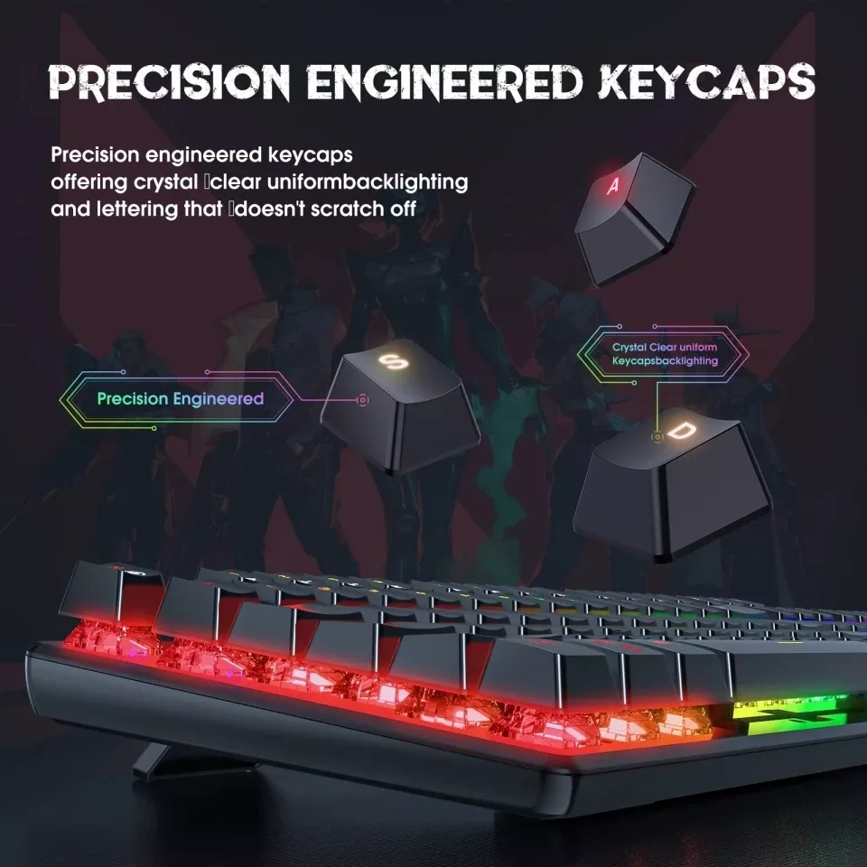 TECLADO GAMER MECÁNICO RGB KEYBOARD PARA JUEGO ONIKUMA /R&C - 5