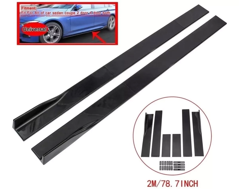 LIP BUMPER LATERAL QUÍMICA UNIVERSAL 2MTS FALDÓN NEGRO BRILLANTE UNIVERSAL /R& - 1