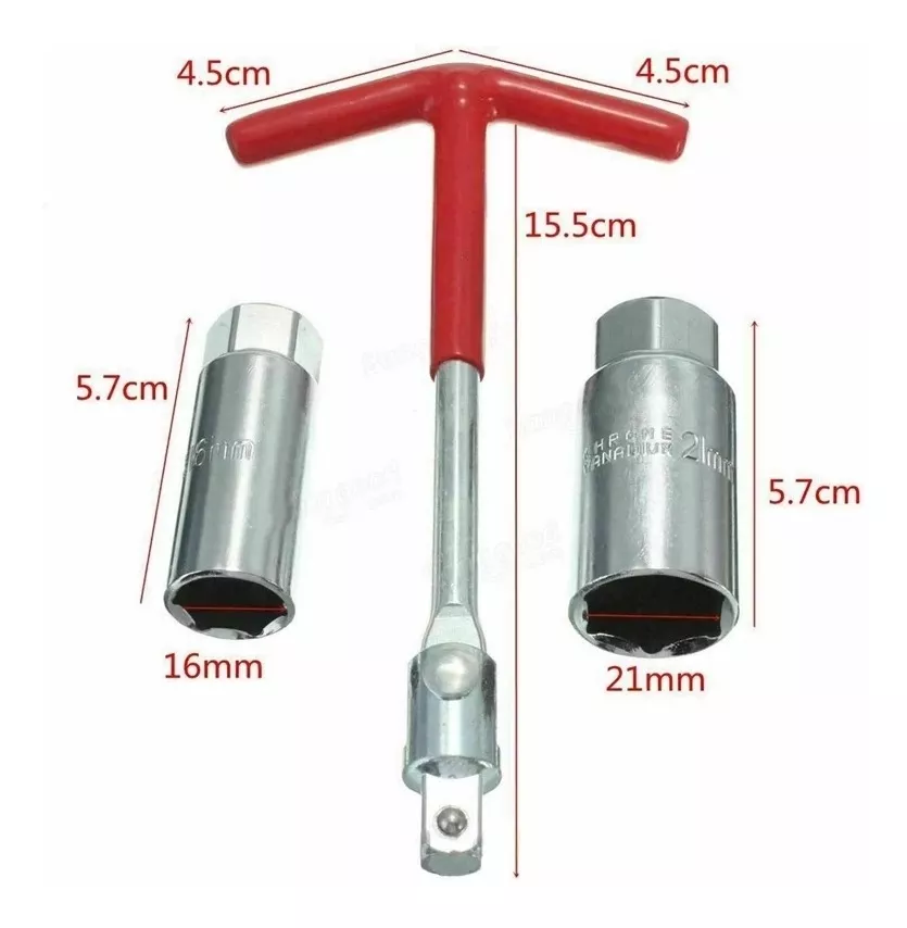 LLAVE SACA BUJIA PROFESIONAL 2EN1 16MM Y 21MM /R&C - 2