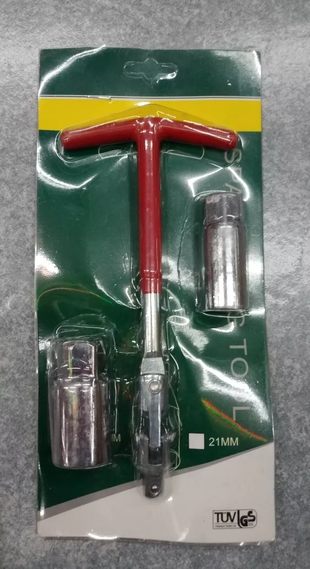 LLAVE SACA BUJIA PROFESIONAL 2EN1 16MM Y 21MM /R&C - 3