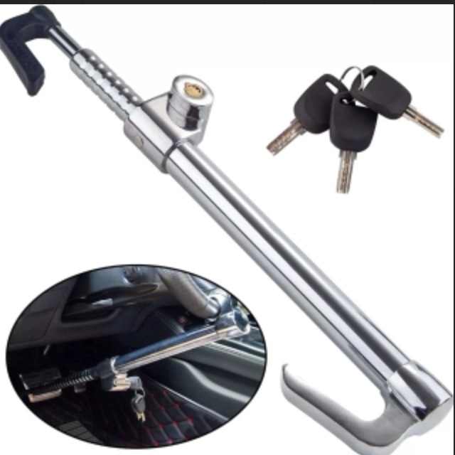 TRABA VOLANTE Y PEDAL ANTIRROBO + LLAVE CQ-LEGEND 2003 METAL - 1