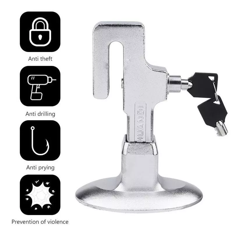 TRABA PEDAL ANTI ROBO AUTO EMBRIAGUE FRENO LLAVE SEGURIDAD - 2