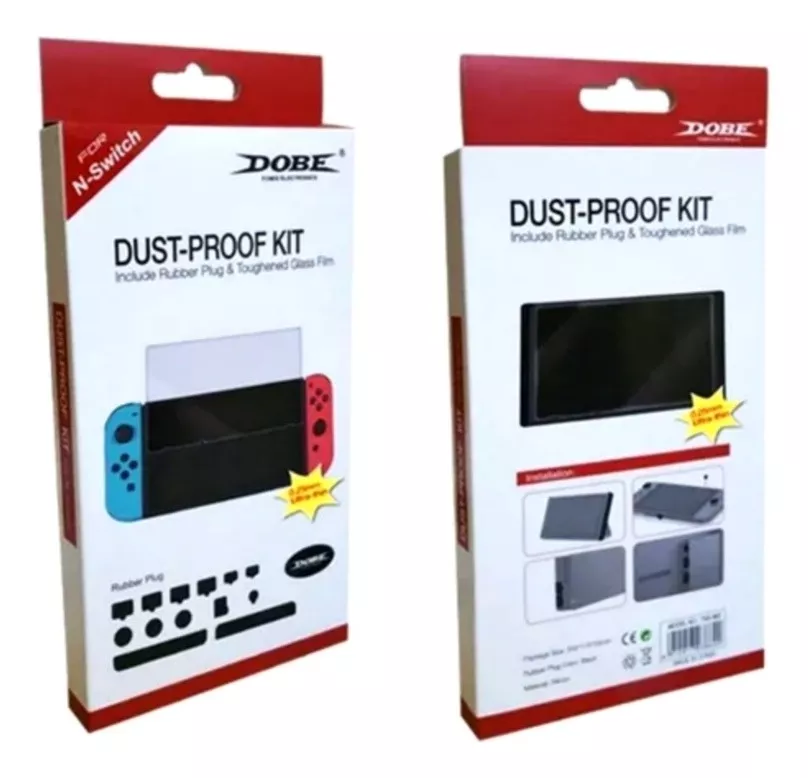 KIT PROTECTOR ANTI POLVO NINTENDO SWITCH LÁMINA MICA + GOMA - 3
