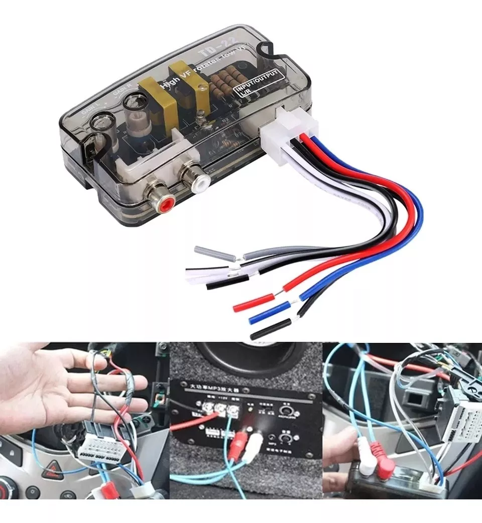 CONVERSOR IMPEDANCIA RCA RADIO AUTO AMPLIFICADOR TD22 SUBWOO - 1