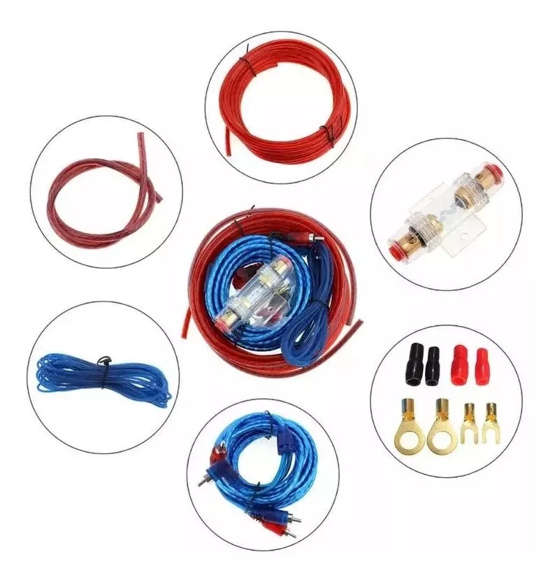 KIT CABLES AMPLIFICADOR Y SUBWOOFER AUTO TIAOPING 1500W/R&C - 2